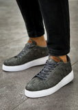 Zeus Grey Weave woven slip-on sneaker in grey by Apollo Moda, view 2